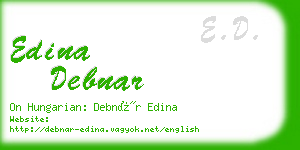 edina debnar business card